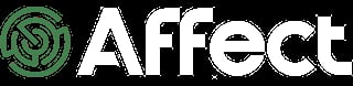 Affect logo with green circular target icon and white text on black background